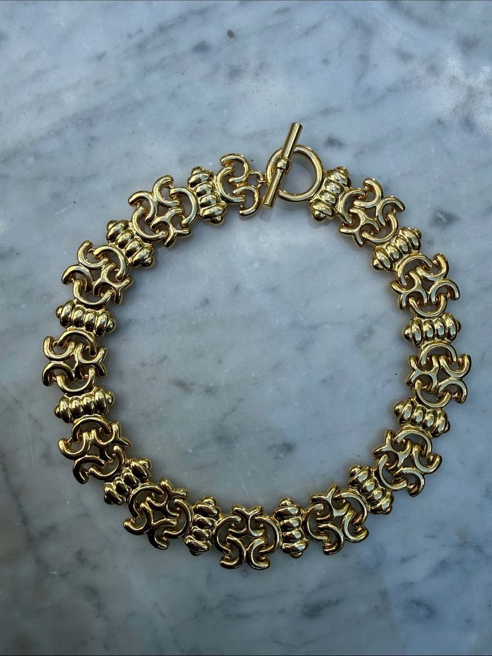 Vintage Gold Link Choker Toggle Clasp
